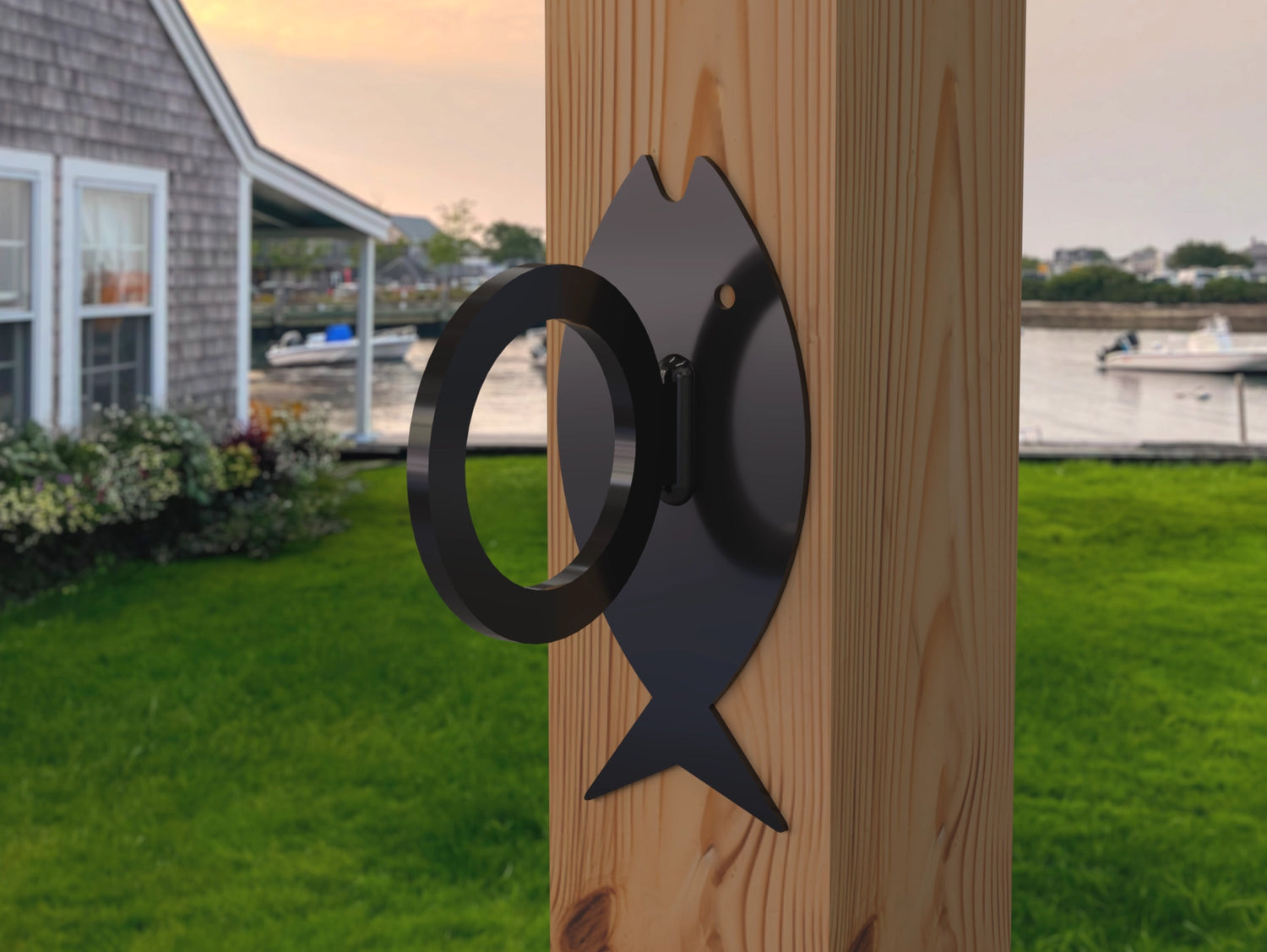 Fish Design Nautical Rope Fence Bracket - Madison Iron and Wood