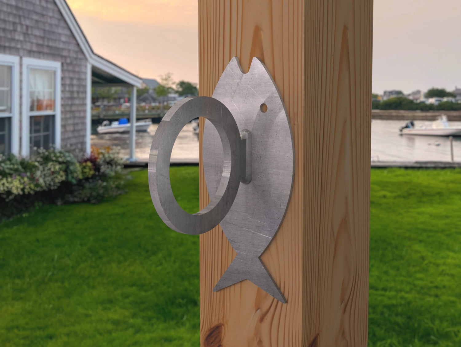 Fish Design Nautical Rope Fence Bracket - Madison Iron and Wood