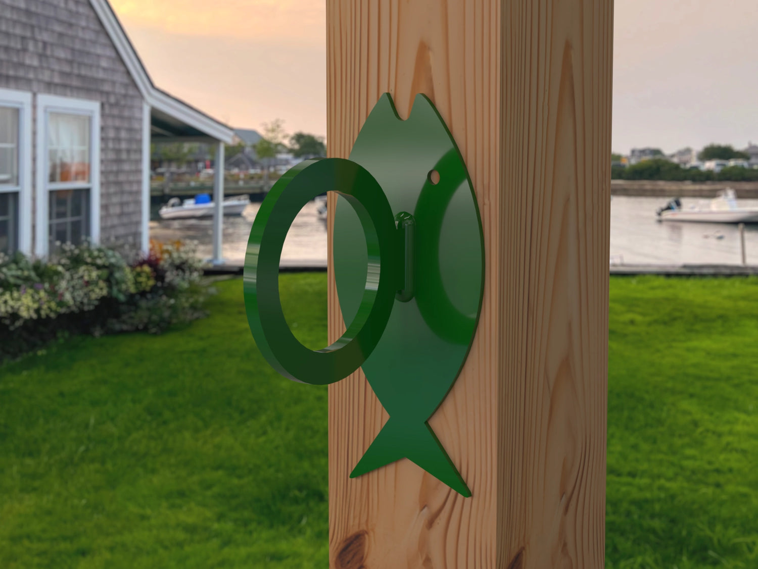 Fish Design Nautical Rope Fence Bracket - Madison Iron and Wood