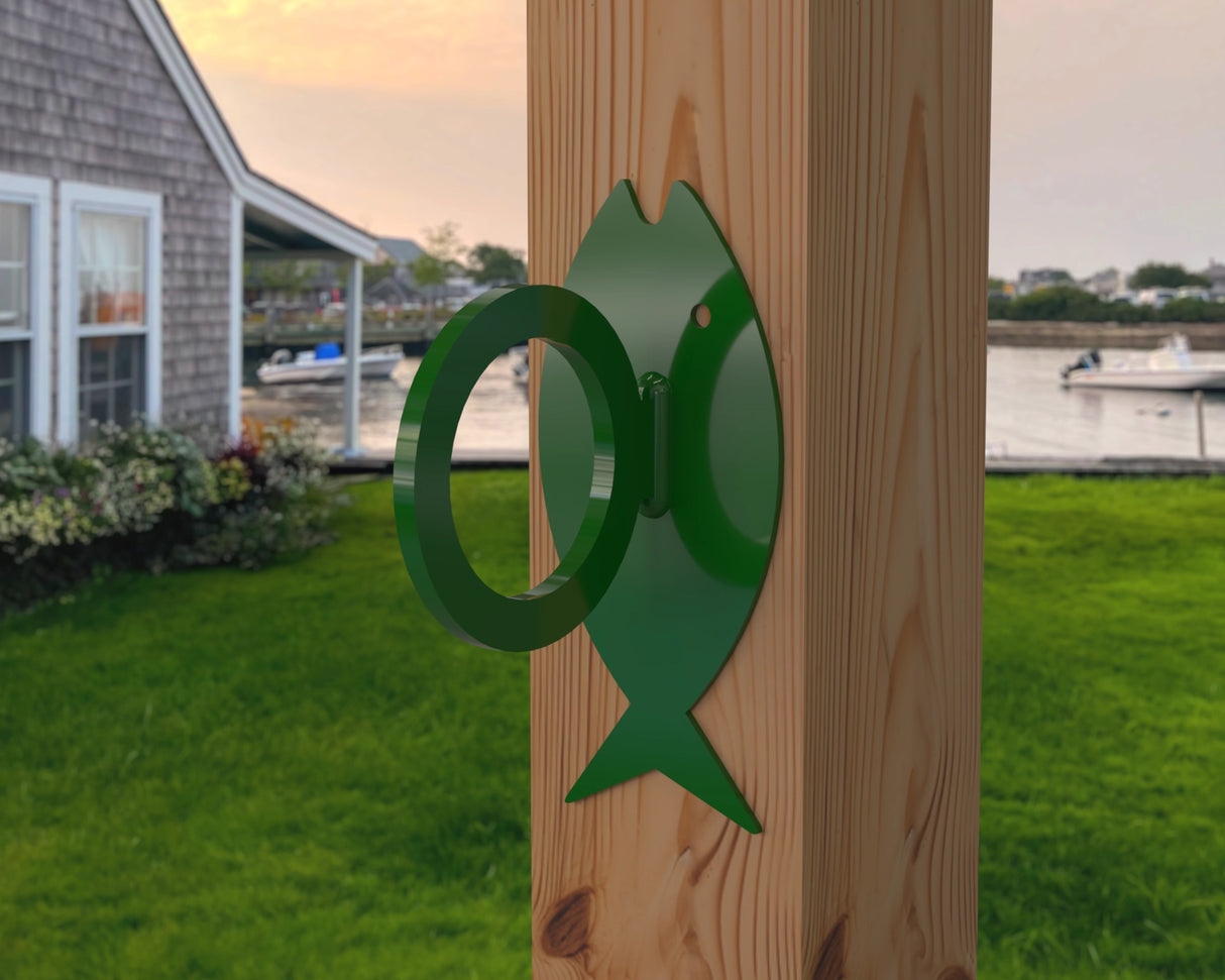 Fish Design Nautical Rope Fence Bracket - Madison Iron and Wood