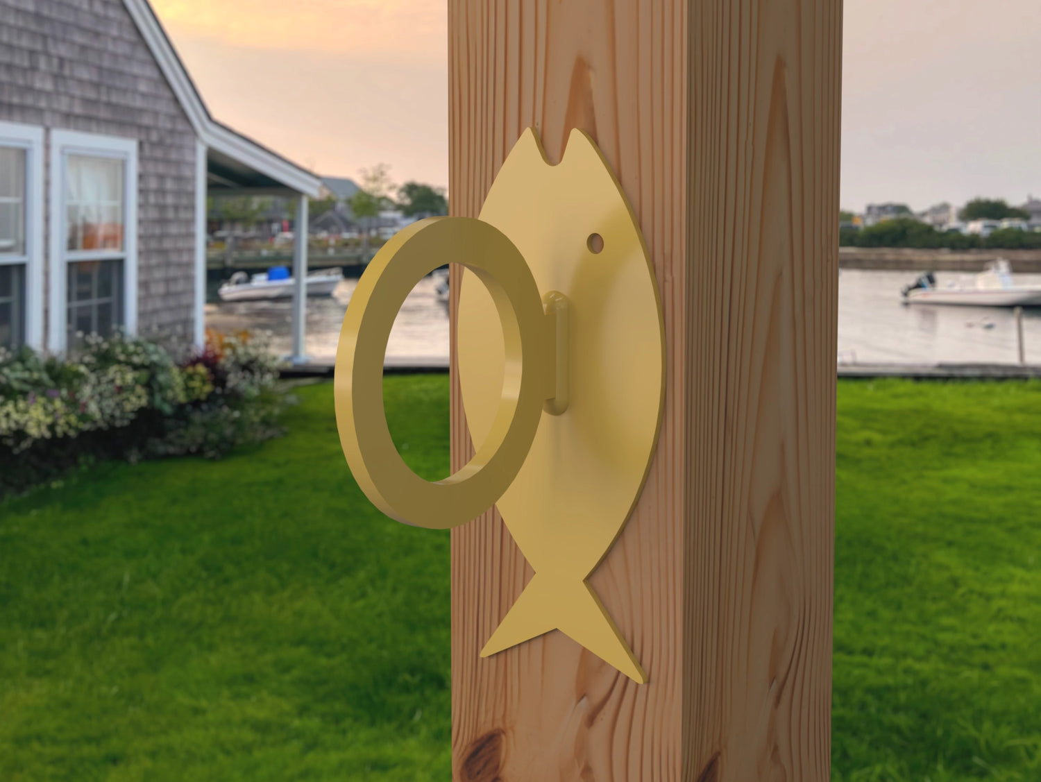 Fish Design Nautical Rope Fence Bracket - Madison Iron and Wood