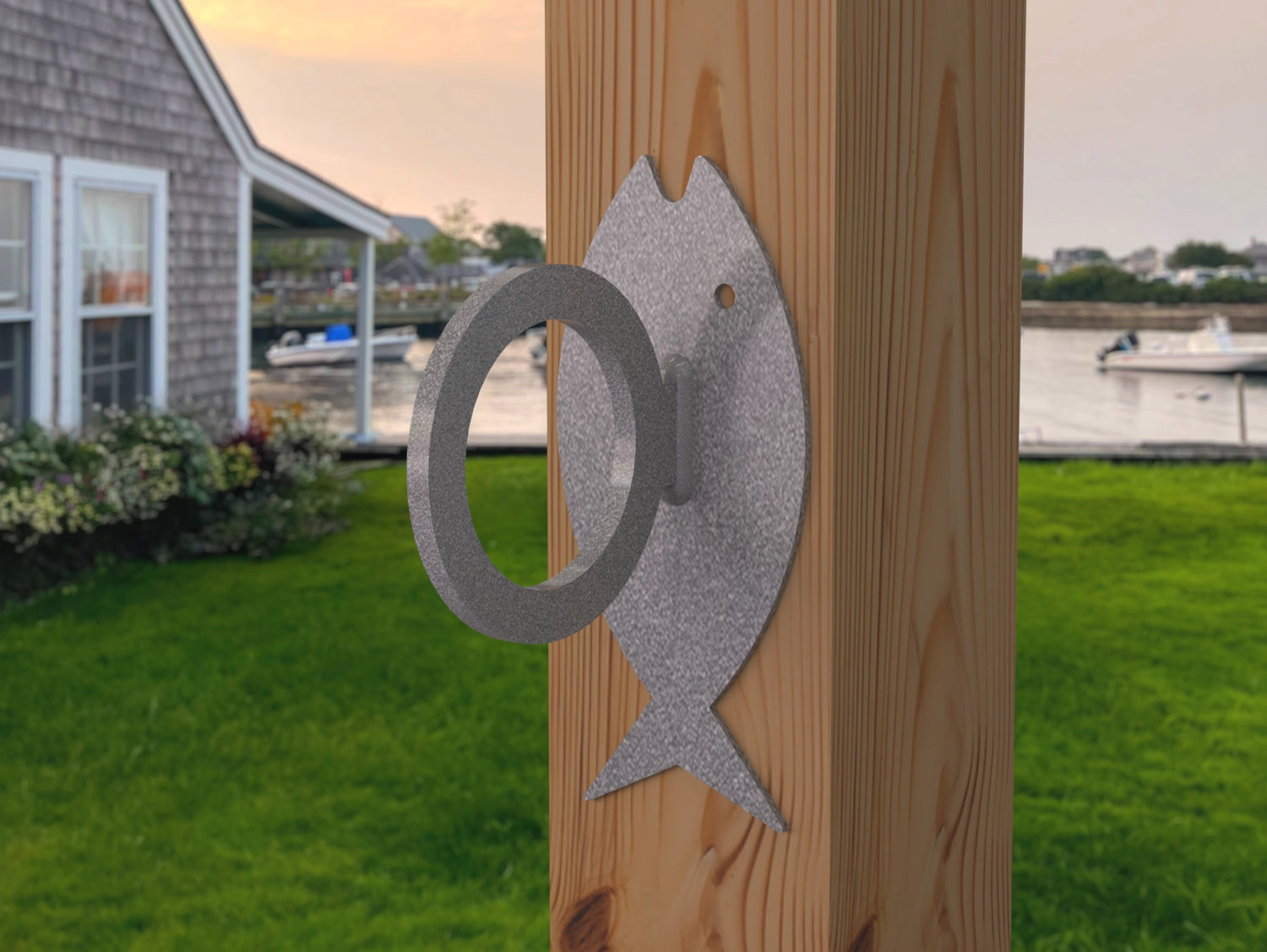 Fish Design Nautical Rope Fence Bracket - Madison Iron and Wood