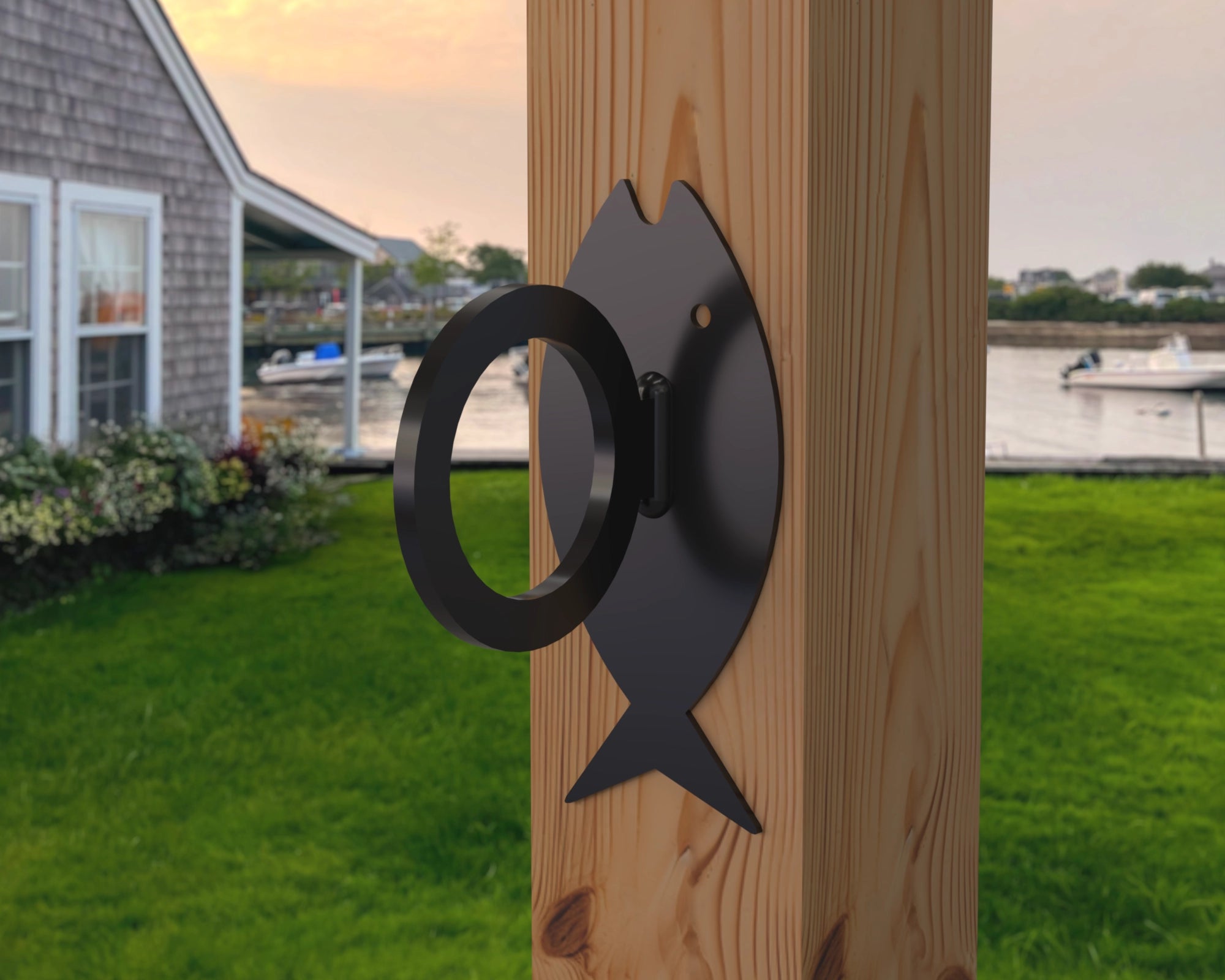 Fish Design Nautical Rope Fence Bracket - Madison Iron and Wood