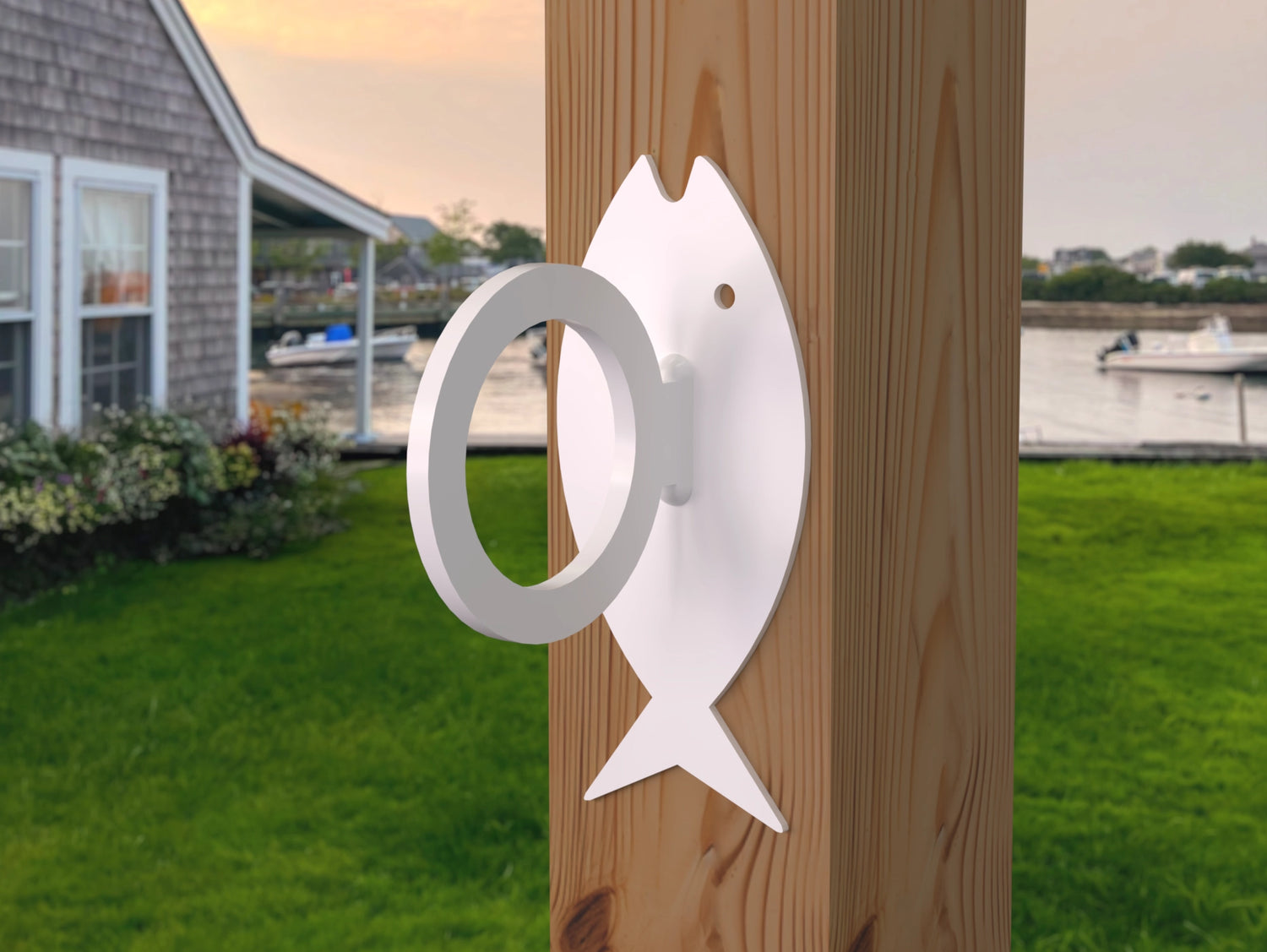 Fish Design Nautical Rope Fence Bracket - Madison Iron and Wood