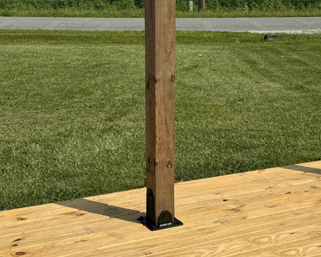 Heavy Duty Post Base Foot Bracket - Madison Iron and Wood