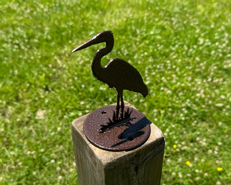 Blue Heron Post Top For Round Wood Posts