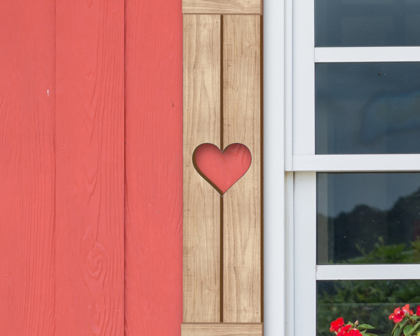 Wooden Window Shutter - Heart Design