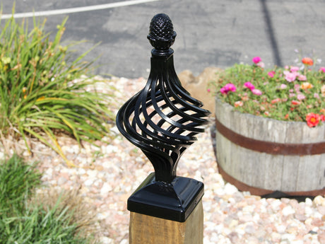 Twisted Metal Post Cap (Multiple Post Sizes Available) - Madison Iron and Wood