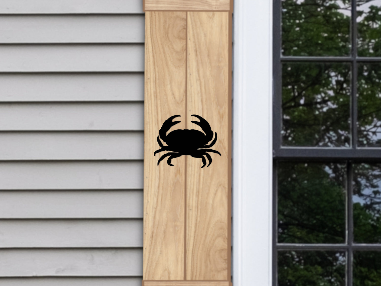 Wooden Window Shutter - Crab Design - Madison Iron and Wood