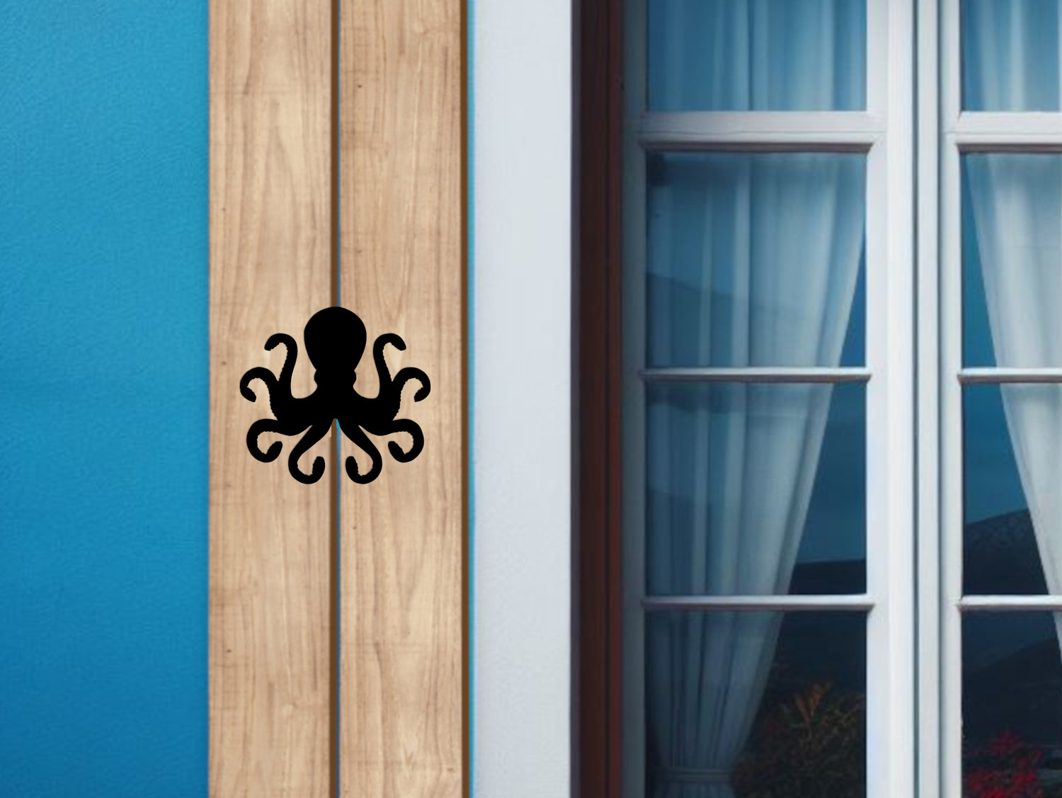 Wooden Window Shutter - Octopus Design - Madison Iron and Wood