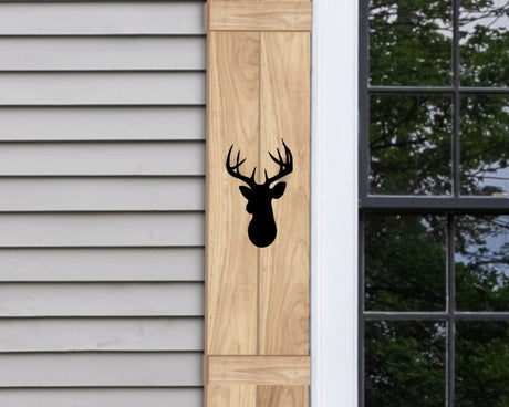 Wooden Window Shutter - Deer Design - Madison Iron and Wood