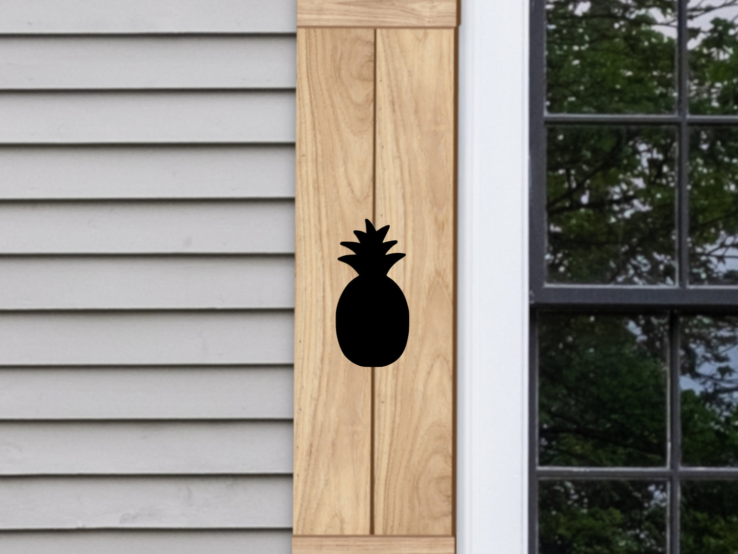 Wooden Window Shutter - Pineapple Design - Madison Iron and Wood
