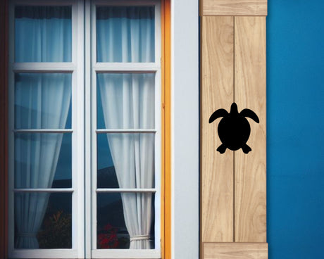 Wooden Window Shutter - Sea Turtle Design - Madison Iron and Wood