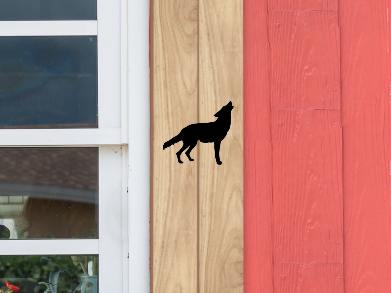 Wooden Window Shutter - Wolf Design - Madison Iron and Wood