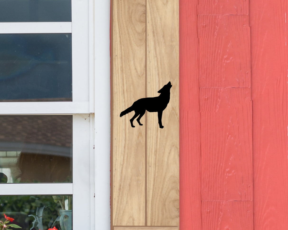 Wooden Window Shutter - Wolf Design - Madison Iron and Wood