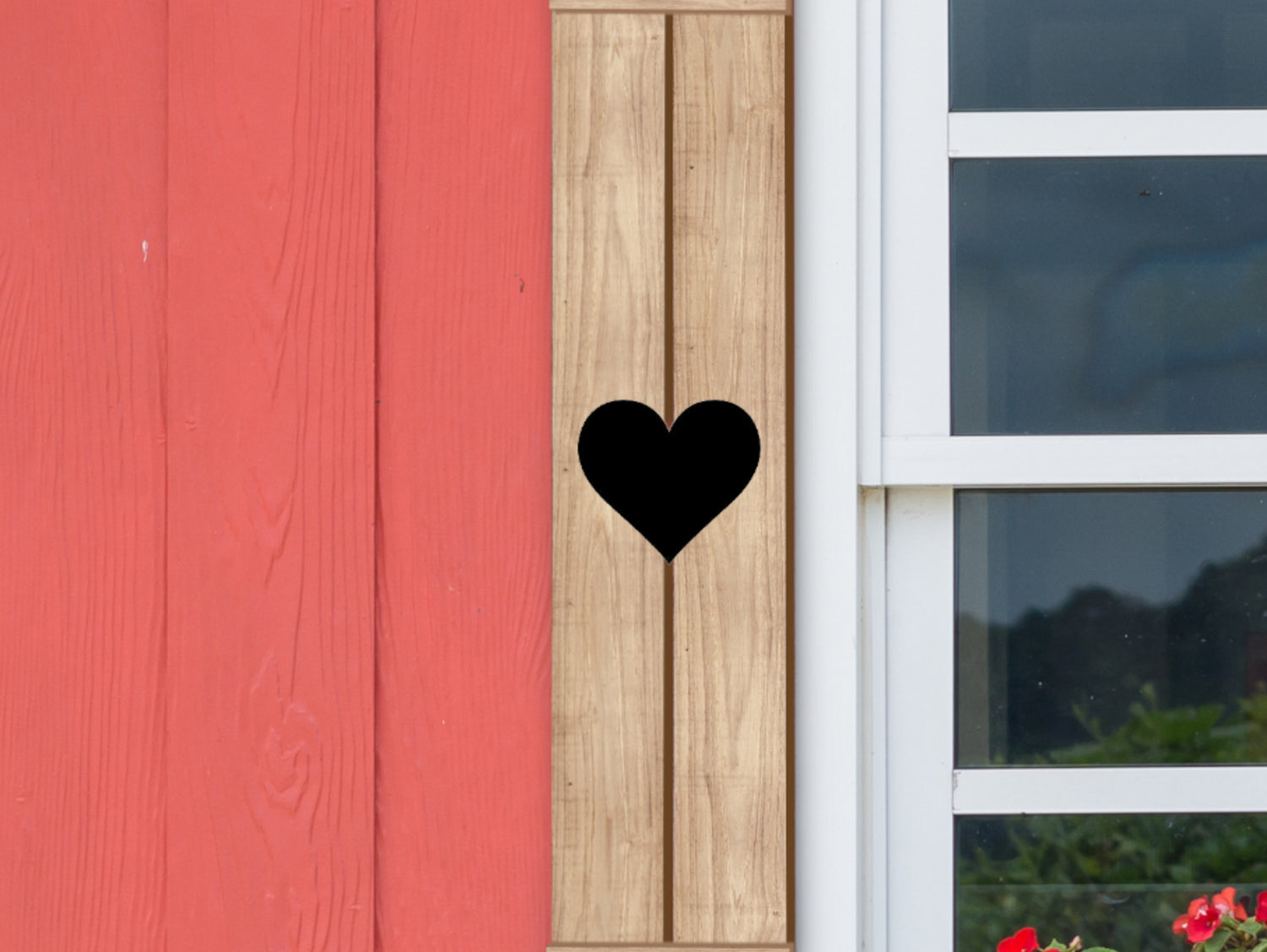Wooden Window Shutter - Heart Design - Madison Iron and Wood