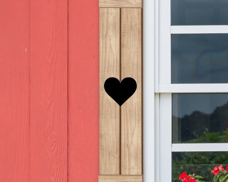 Wooden Window Shutter - Heart Design - Madison Iron and Wood