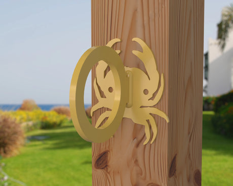 Crab Nautical Rope Ring, Light Strand Holder (3 sizes available) - Madison Iron and Wood