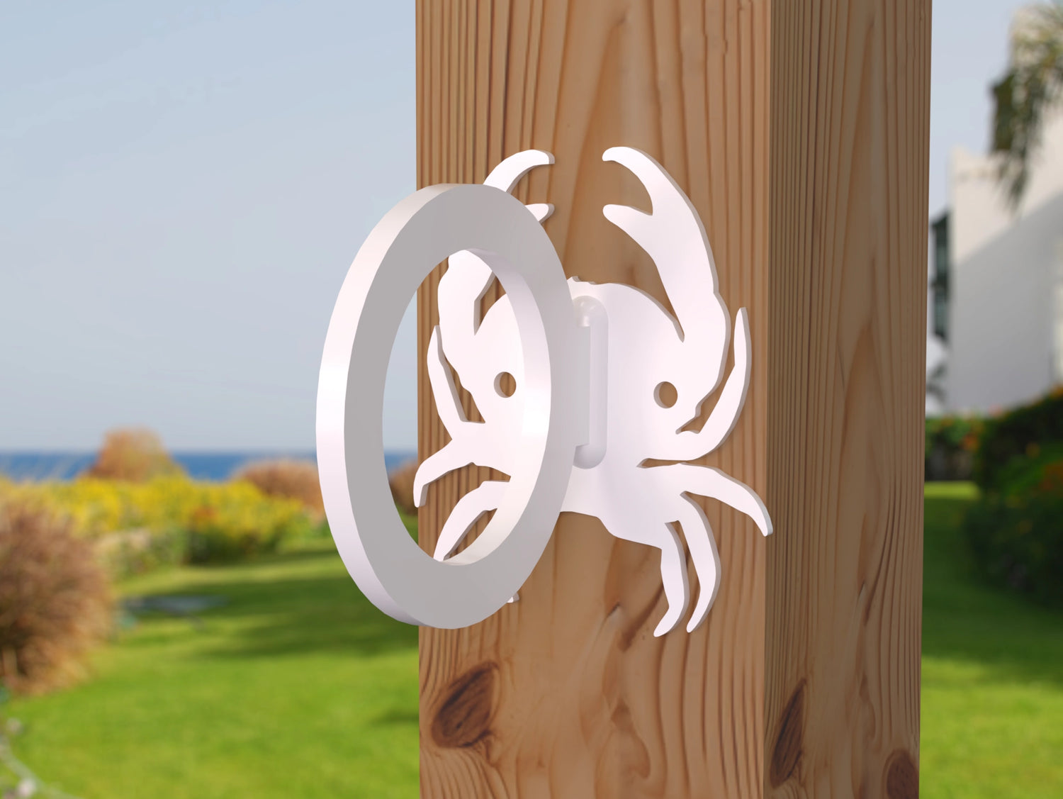 Crab Nautical Rope Ring, Light Strand Holder (3 sizes available) - Madison Iron and Wood