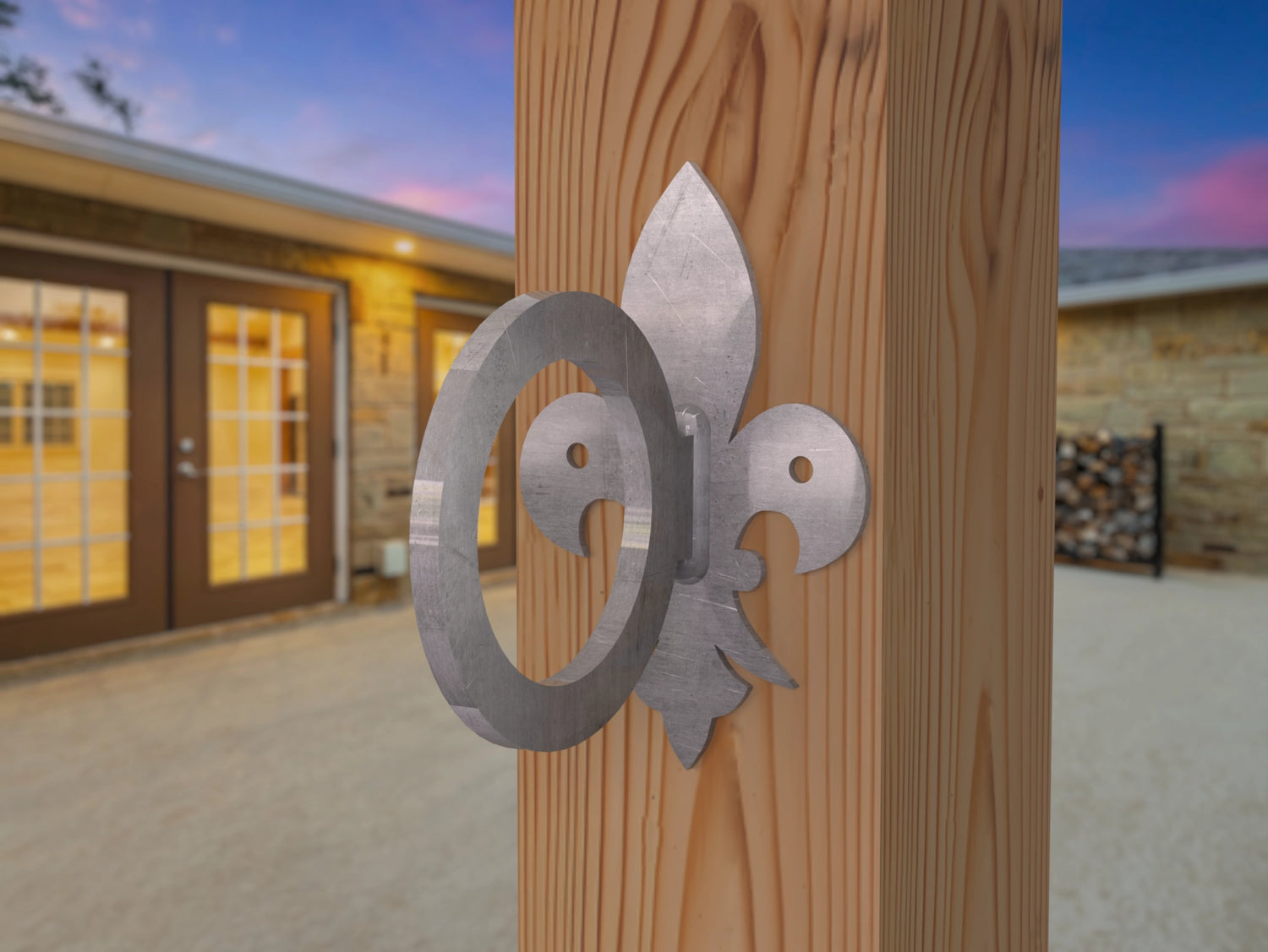 Fleur De Lis Nautical Rope Ring, String Light holder (3 sizes available) - Madison Iron and Wood