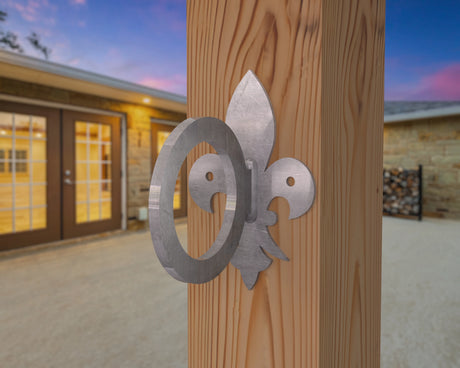 Fleur De Lis Nautical Rope Ring, String Light holder (3 sizes available) - Madison Iron and Wood