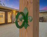 Fleur De Lis Nautical Rope Ring, String Light holder (3 sizes available) - Madison Iron and Wood