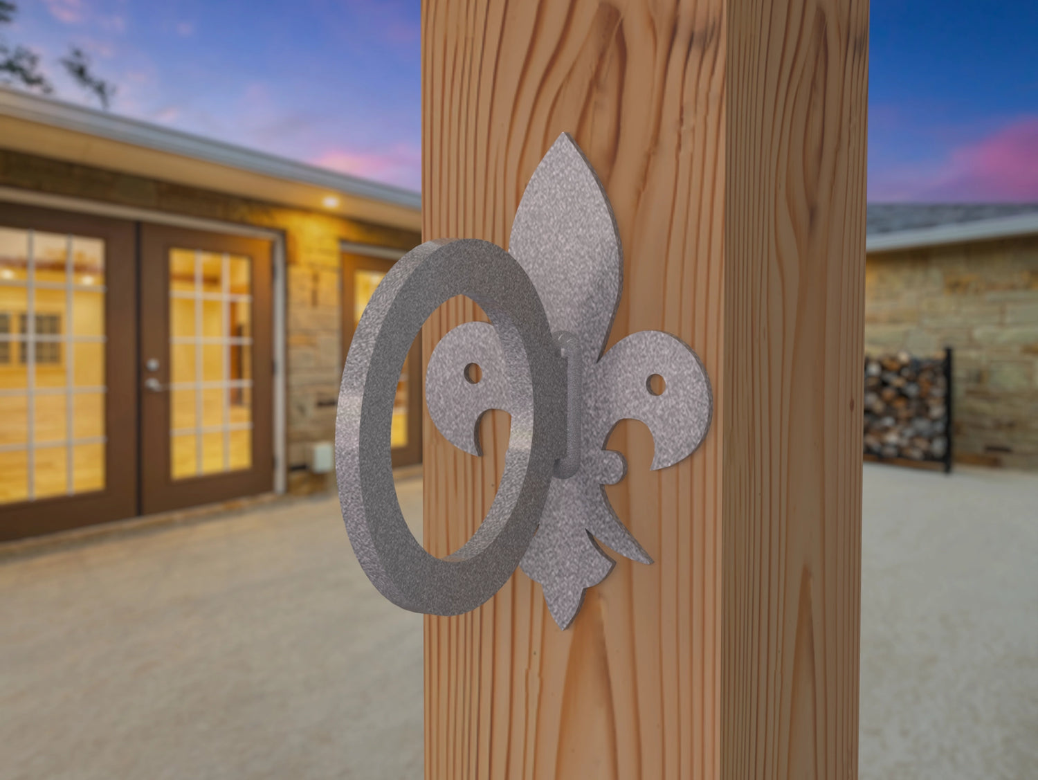 Fleur De Lis Nautical Rope Ring, String Light holder (3 sizes available) - Madison Iron and Wood