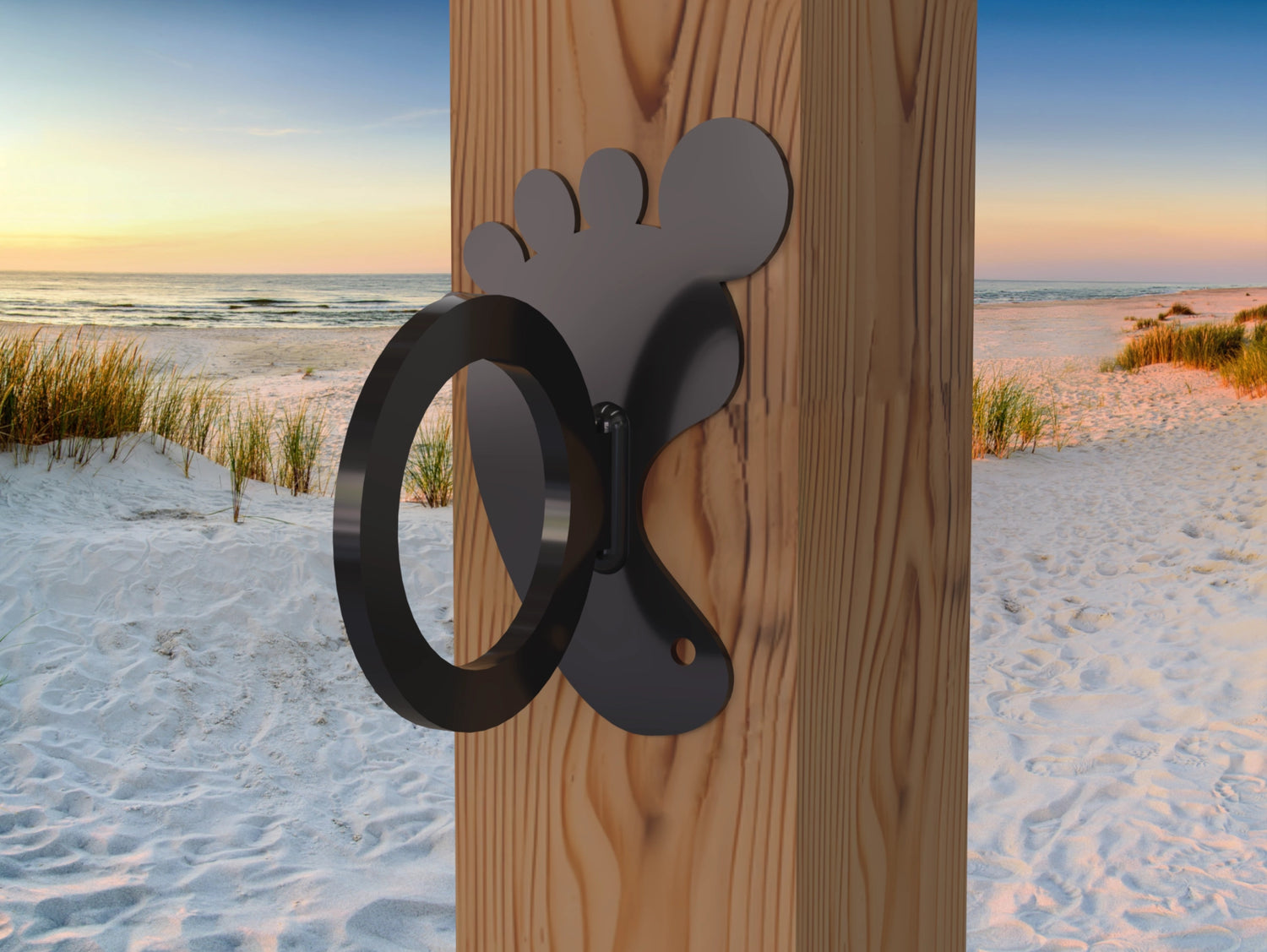 Foot Print Nautical Rope Ring, Light Strand Holder (3 sizes available) - Madison Iron and Wood
