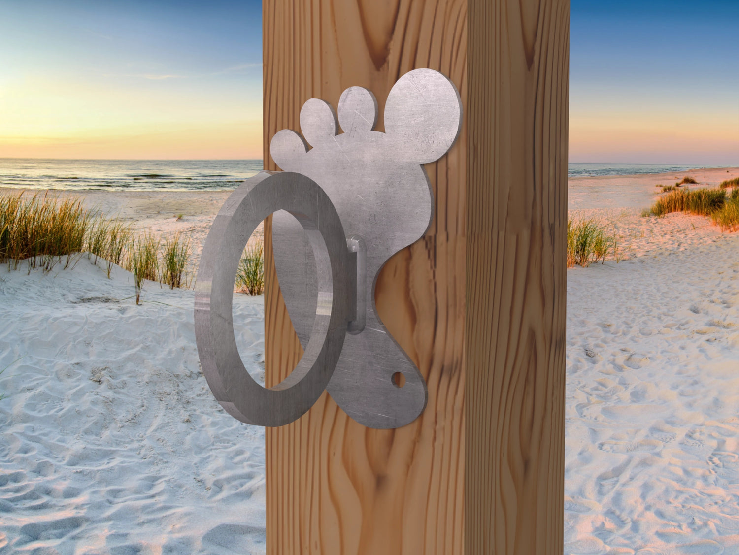 Foot Print Nautical Rope Ring, Light Strand Holder (3 sizes available) - Madison Iron and Wood