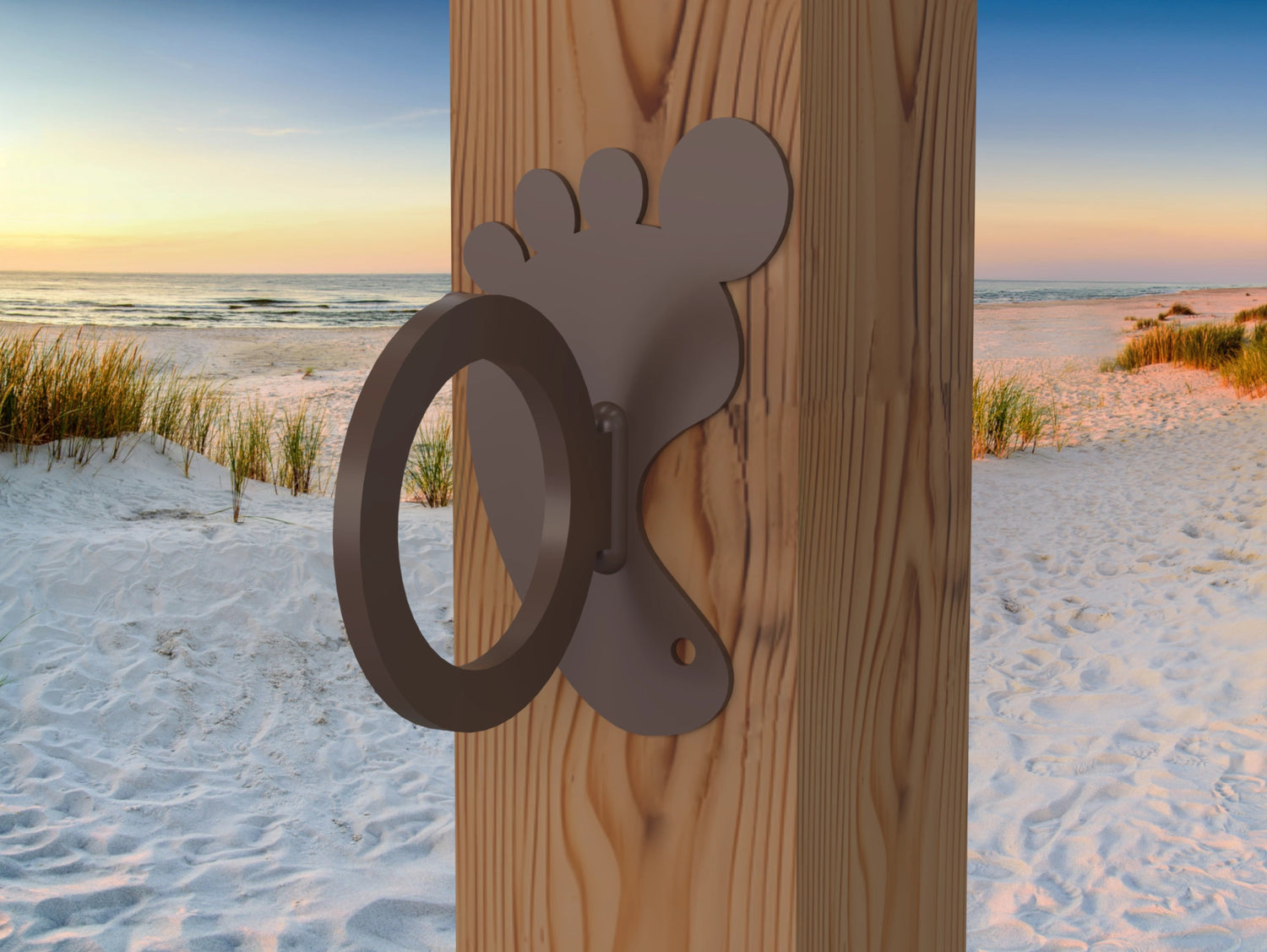 Foot Print Nautical Rope Ring, Light Strand Holder (3 sizes available) - Madison Iron and Wood
