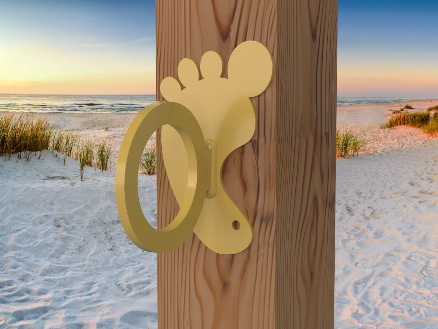 Foot Print Nautical Rope Ring, Light Strand Holder (3 sizes available) - Madison Iron and Wood