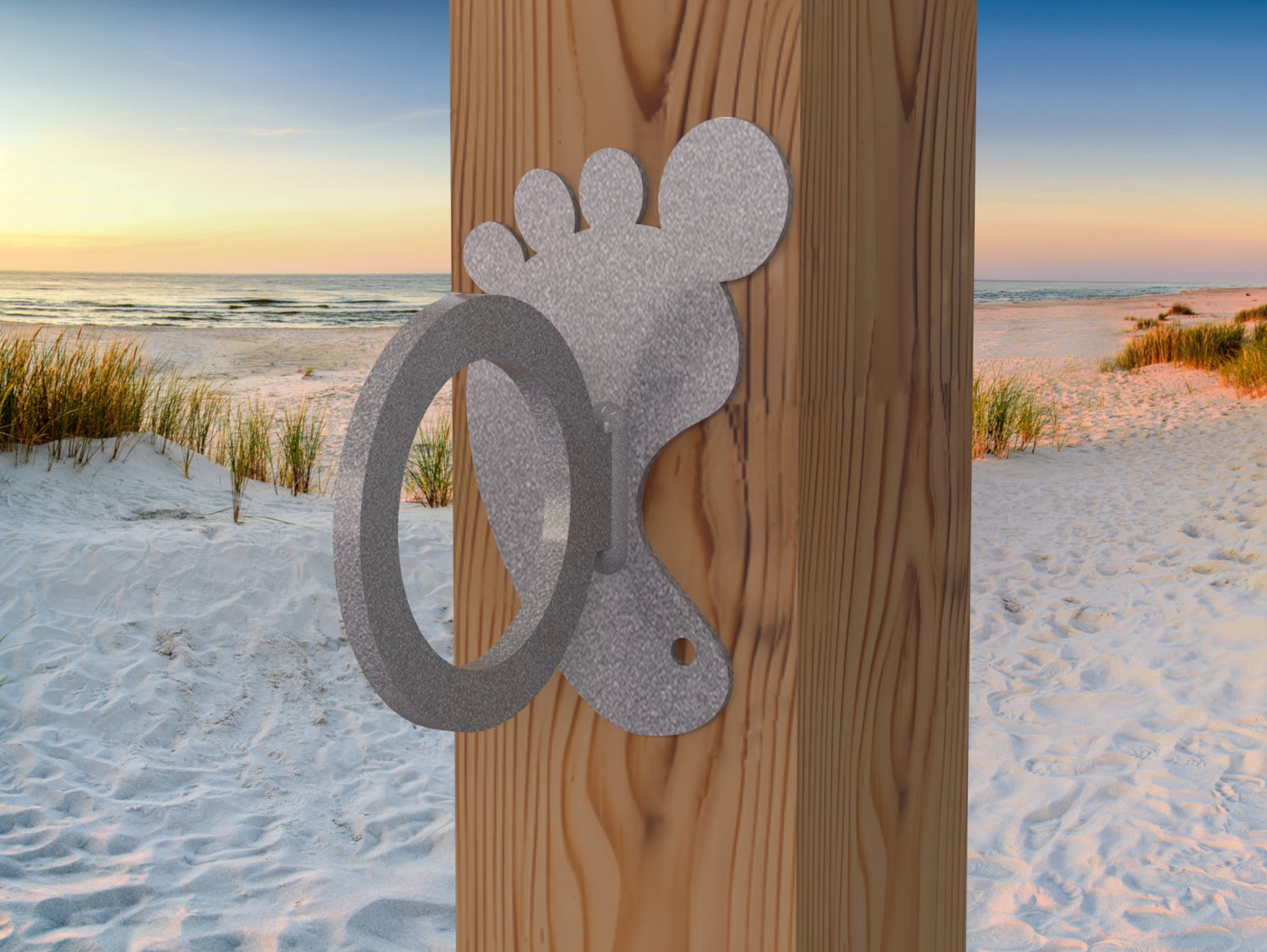 Foot Print Nautical Rope Ring, Light Strand Holder (3 sizes available) - Madison Iron and Wood