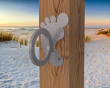 Foot Print Nautical Rope Ring, Light Strand Holder (3 sizes available) - Madison Iron and Wood
