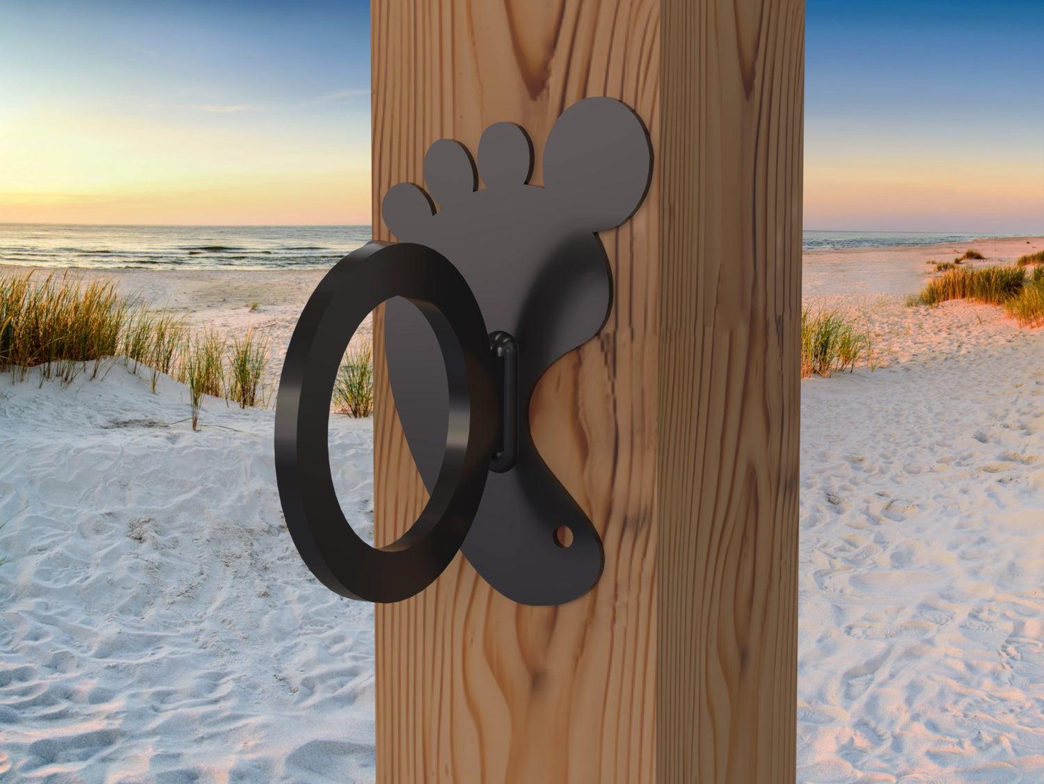 Foot Print Nautical Rope Ring, Light Strand Holder (3 sizes available) - Madison Iron and Wood