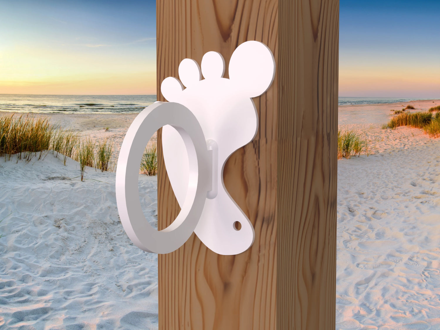 Foot Print Nautical Rope Ring, Light Strand Holder (3 sizes available) - Madison Iron and Wood