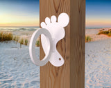 Foot Print Nautical Rope Ring, Light Strand Holder (3 sizes available) - Madison Iron and Wood