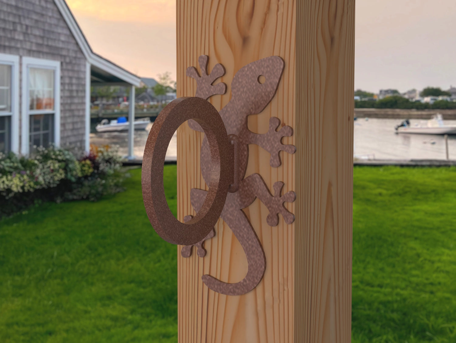 Gecko Nautical Rope Ring, Light Strand Holder (3 sizes available) - Madison Iron and Wood