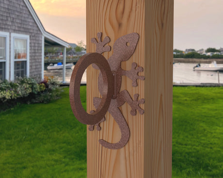 Gecko Nautical Rope Ring, Light Strand Holder (3 sizes available) - Madison Iron and Wood