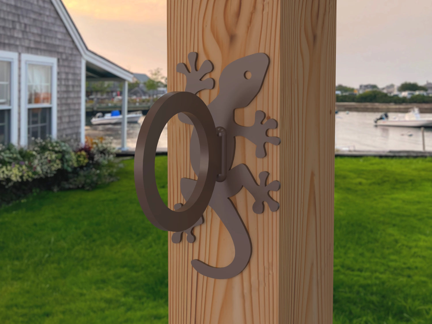 Gecko Nautical Rope Ring, Light Strand Holder (3 sizes available) - Madison Iron and Wood