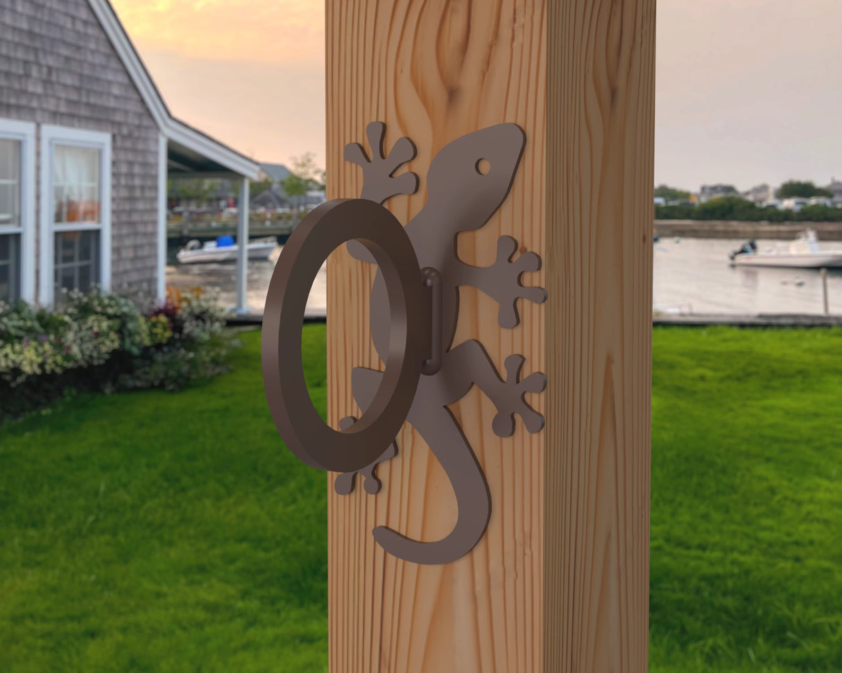 Gecko Nautical Rope Ring, Light Strand Holder (3 sizes available) - Madison Iron and Wood