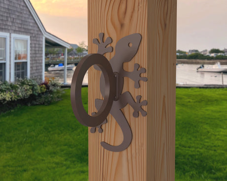 Gecko Nautical Rope Ring, Light Strand Holder (3 sizes available) - Madison Iron and Wood