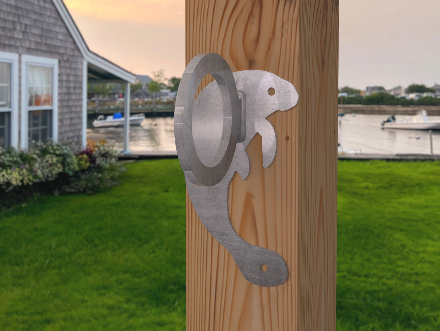 Manatee Nautical Rope Ring, Light Strand Holder (3 sizes available) - Madison Iron and Wood