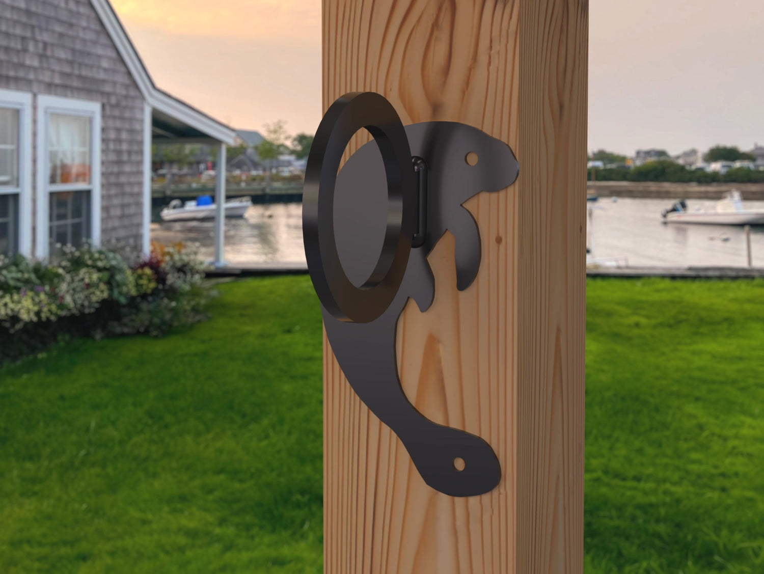 Manatee Nautical Rope Ring, Light Strand Holder (3 sizes available) - Madison Iron and Wood