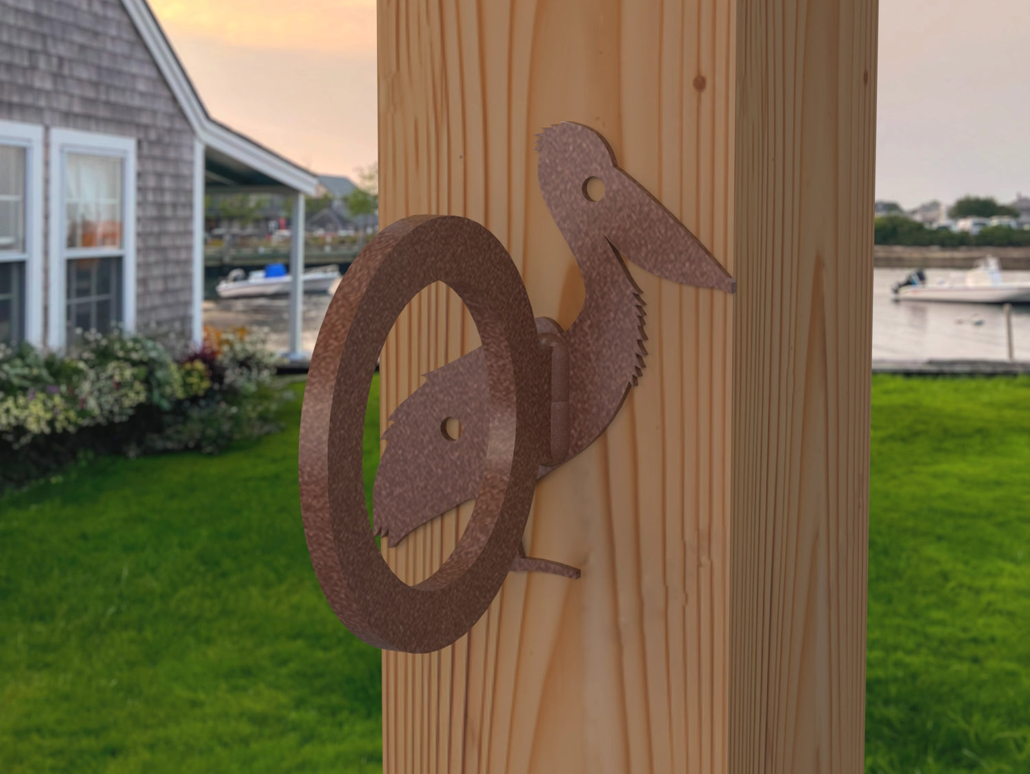 Pelican Nautical Rope Ring, Light Strand Holder (3 sizes available) - Madison Iron and Wood
