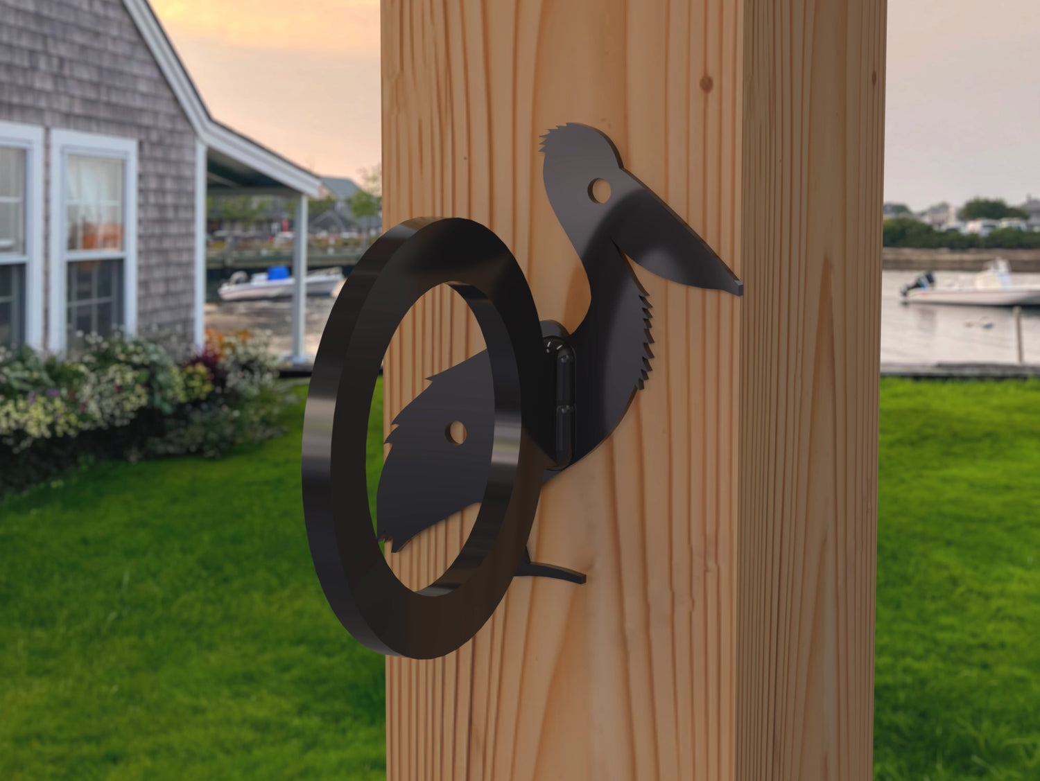 Pelican Nautical Rope Ring, Light Strand Holder (3 sizes available) - Madison Iron and Wood