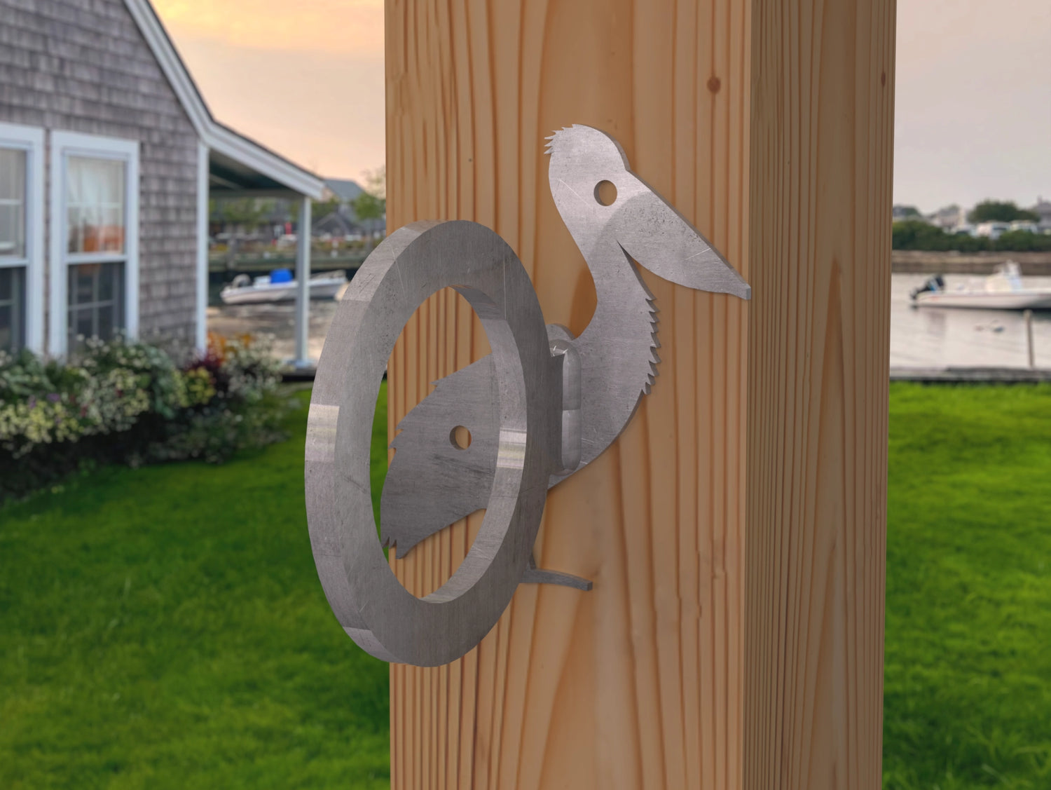 Pelican Nautical Rope Ring, Light Strand Holder (3 sizes available) - Madison Iron and Wood