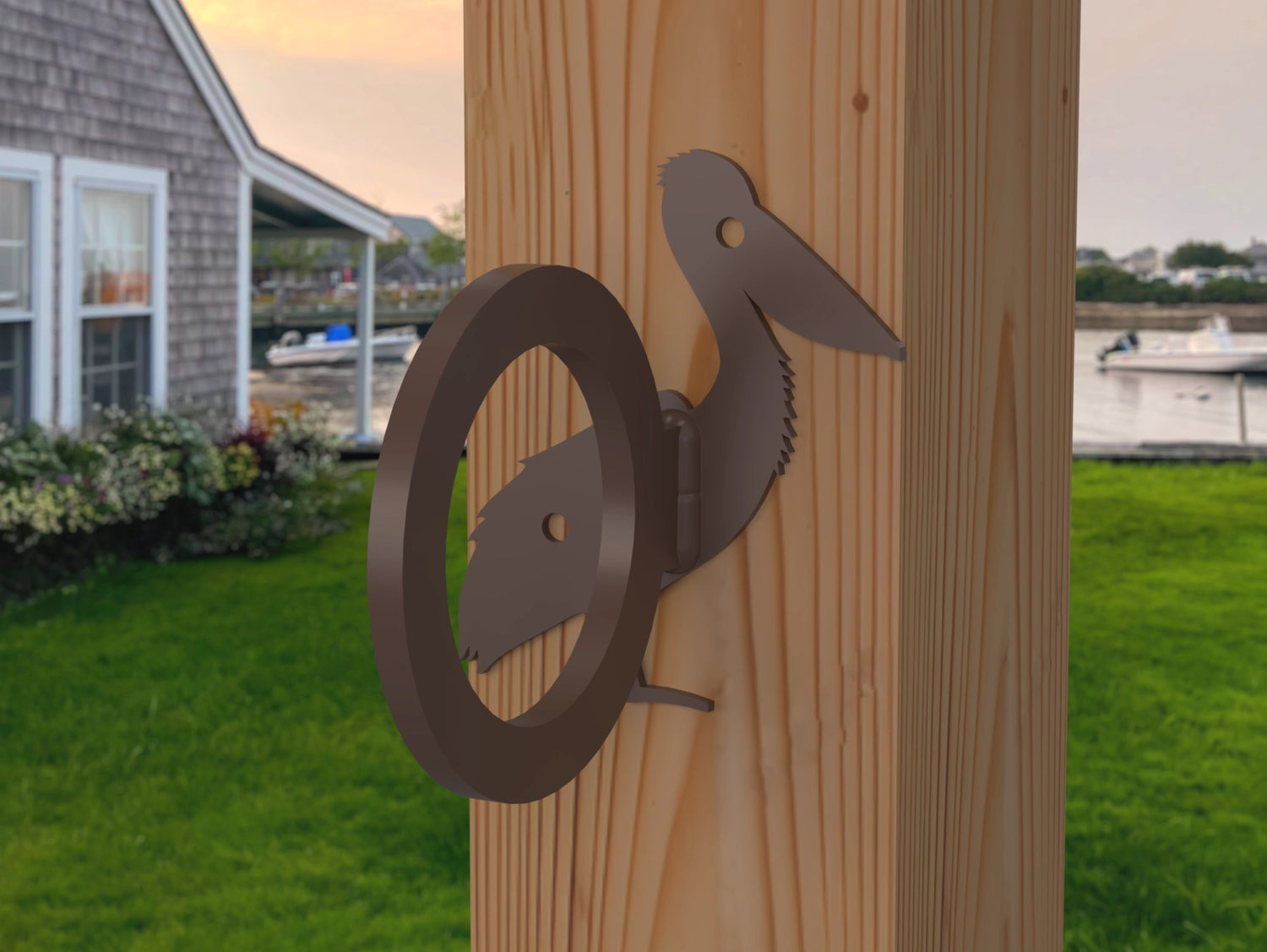 Pelican Nautical Rope Ring, Light Strand Holder (3 sizes available) - Madison Iron and Wood