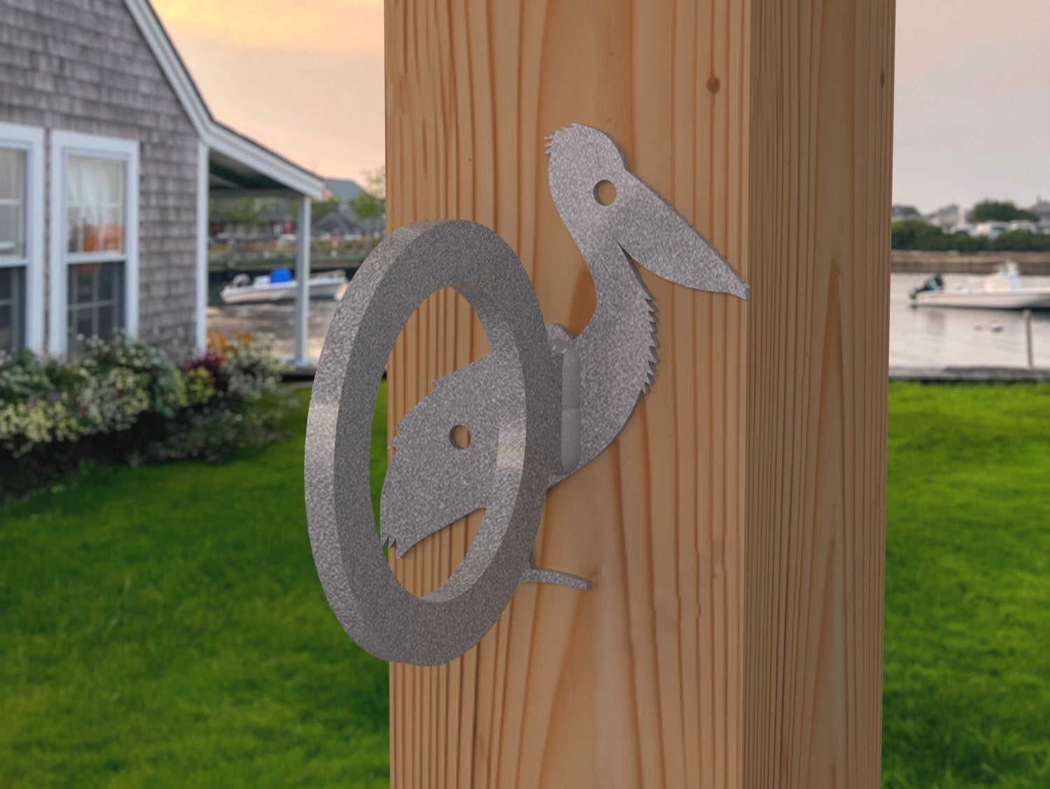 Pelican Nautical Rope Ring, Light Strand Holder (3 sizes available) - Madison Iron and Wood