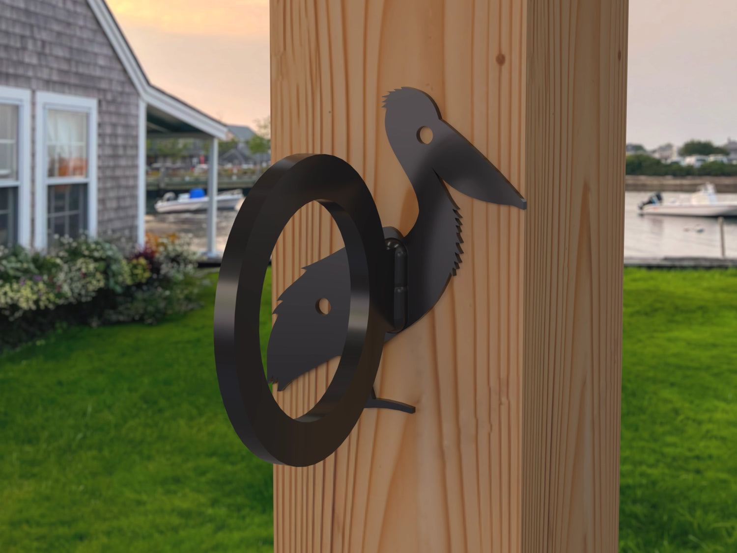 Pelican Nautical Rope Ring, Light Strand Holder (3 sizes available) - Madison Iron and Wood