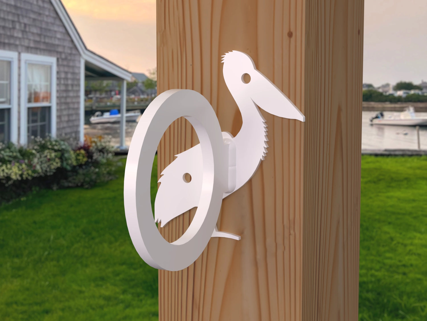 Pelican Nautical Rope Ring, Light Strand Holder (3 sizes available) - Madison Iron and Wood